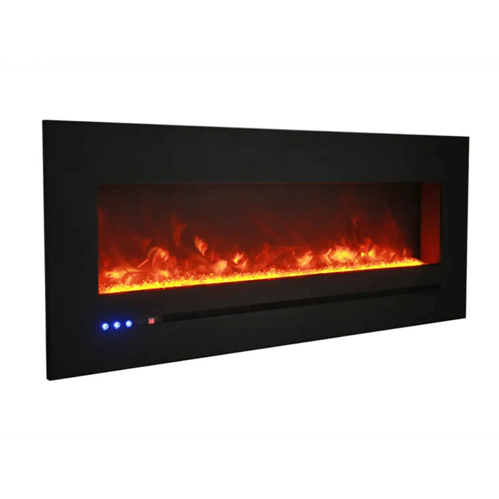 Sierra Flame by Amantii 72" Wall Mount/Flush Mount Electric Fireplace with Deep Charcoal Colored Steel Surround Amantii