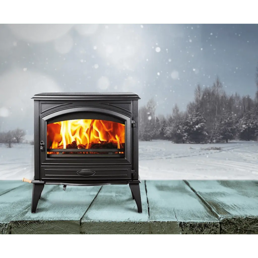 Sierra Flame by Amantii Lynwood W76 Cast Iron Free Stand Wood Stove Fireplace Amantii