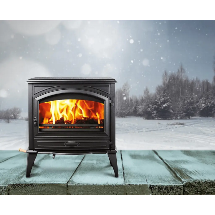 Sierra Flame by Amantii Lynwood W76 Cast Iron Free Stand Wood Stove Fireplace Amantii