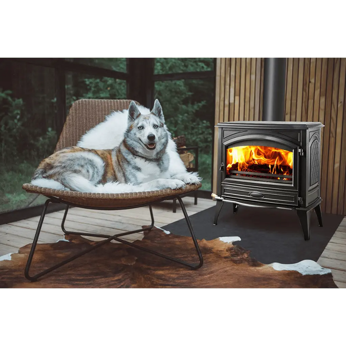 Sierra Flame by Amantii Lynwood W76 Cast Iron Free Stand Wood Stove Fireplace Amantii