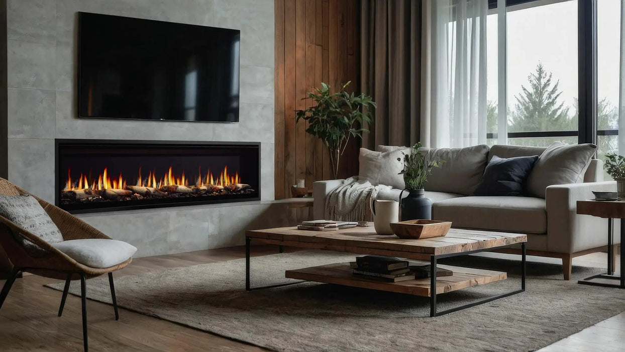 SimpliFire Allusion Edge 100" Electric Fireplace SimpliFire Dreamwood Living