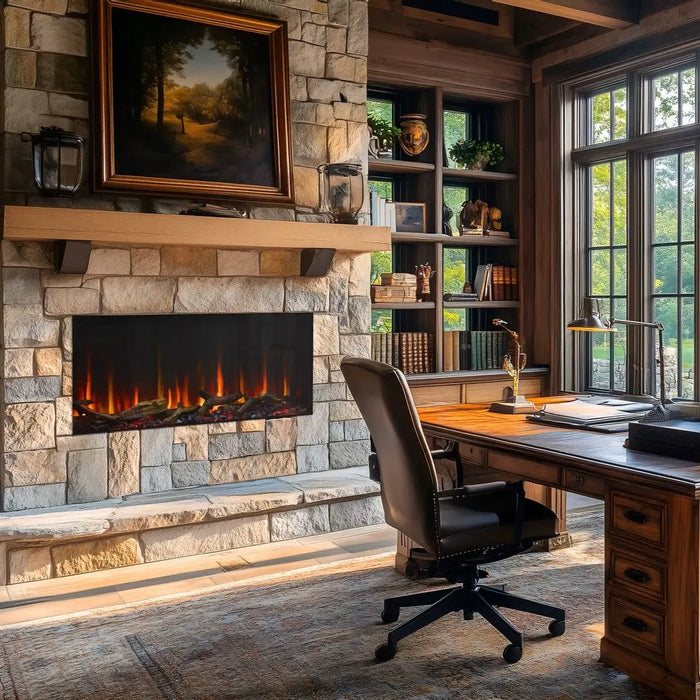 SimpliFire Scion 43" Built-in Linear Electric Fireplace SimpliFire Dreamwood Living