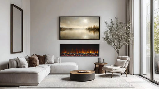 SimpliFire Scion 55" Built-in Linear Electric Fireplace SimpliFire Dreamwood Living