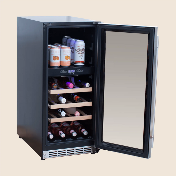 Summerset 15″ 3.2 Cu. Outdoor Rated Dual Zone Wine Cooler - RFR-15WD Summerset
