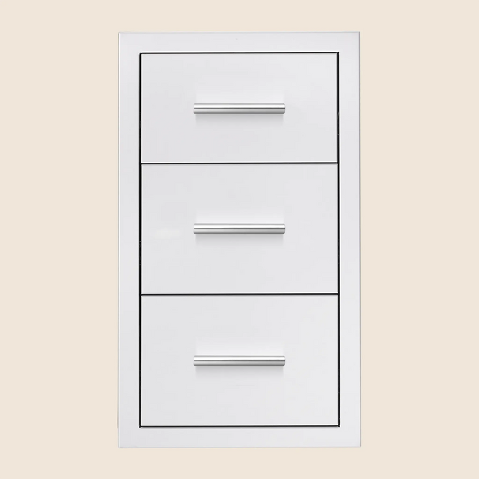 Summerset 17" Stainless Steel Flush Mount Triple Drawer - DR3-17 Summerset