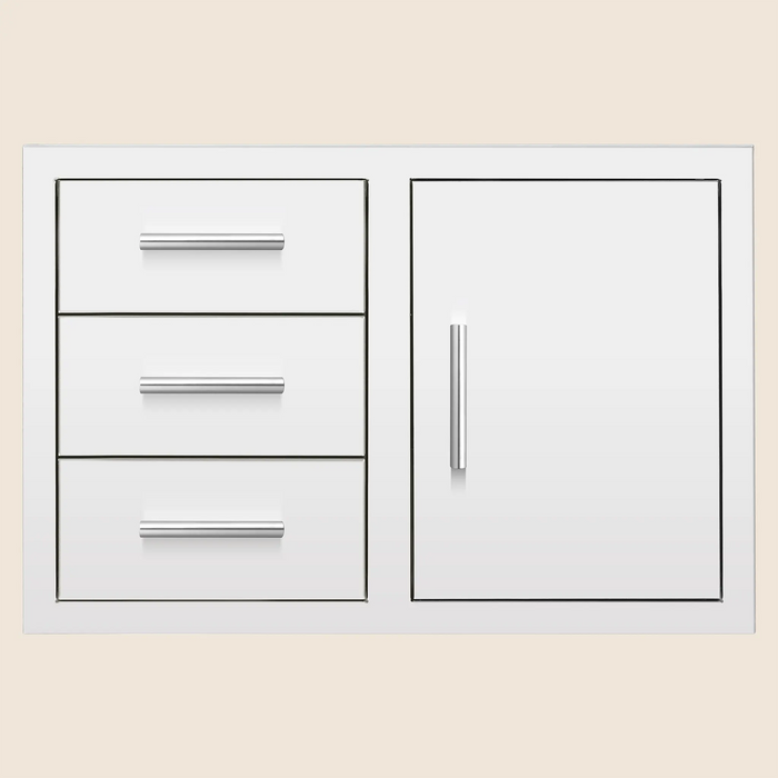 Summerset 33" Flush Mount Triple Drawer and Access Door Combo - DC3-33 Summerset