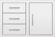 Summerset 33" Flush Mount Triple Drawer and Access Door Combo - DC3-33 Summerset