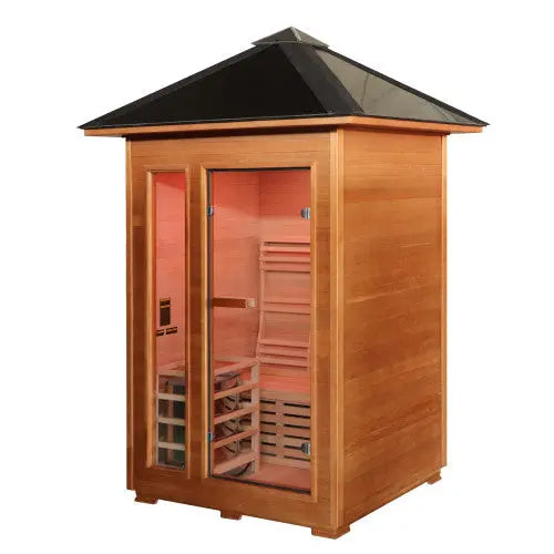 SunRay Bristow 2 Person Outdoor Traditional Sauna with Window - Canadian Hemlock SunRay Saunas