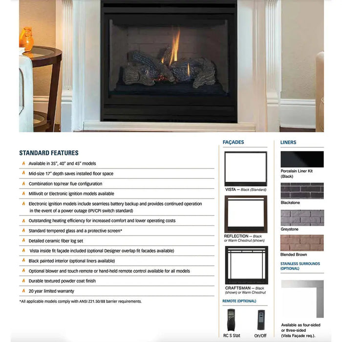 Superior DRT2045 45" Traditional Direct Vent Gas Fireplace Superior Dreamwood Living