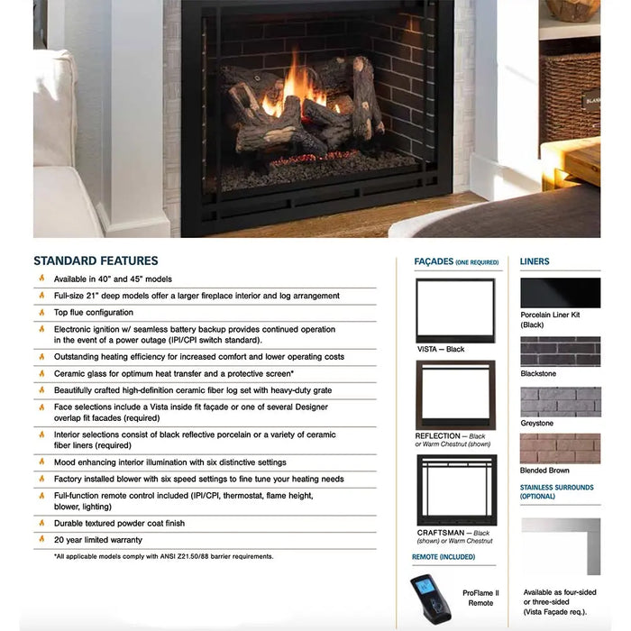 Superior DRT4245 45" Traditional Direct Vent Gas Fireplace Superior Dreamwood Living