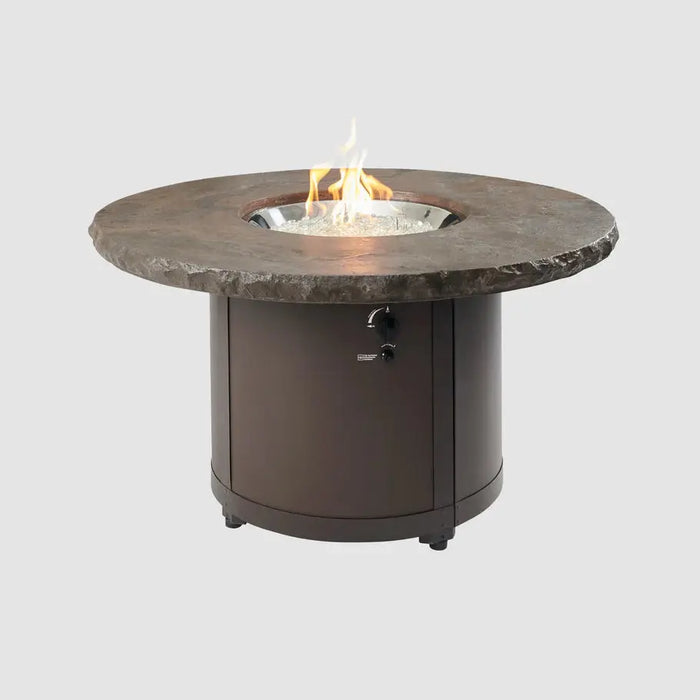The Outdoor GreatRoom Company Beacon Round Gas Fire Pit Table - BC-20-MNB/BC-20-WO The Outdoor GreatRoom Company Dreamwood Living