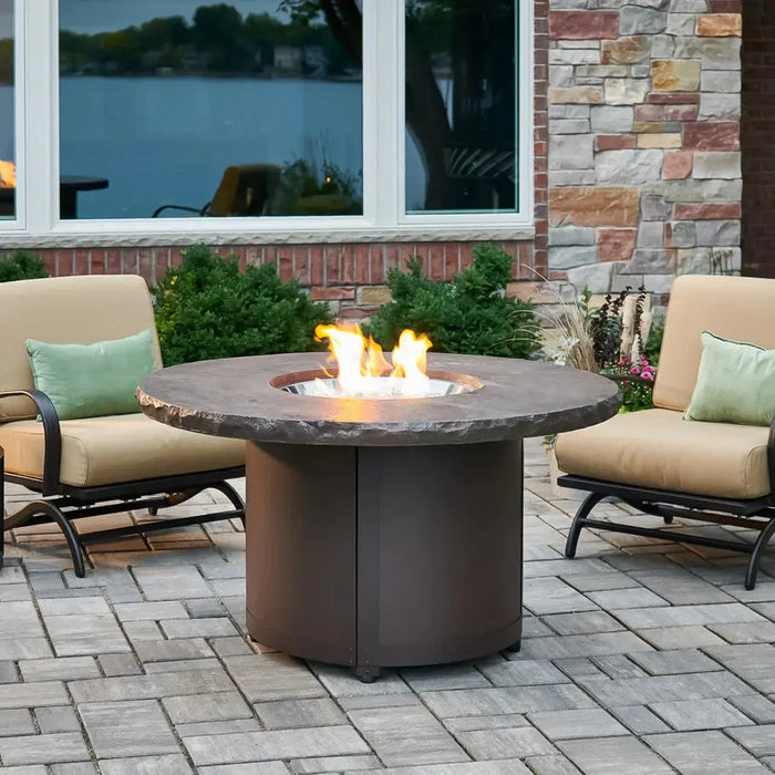 The Outdoor GreatRoom Company Beacon Round Gas Fire Pit Table - BC-20-MNB/BC-20-WO The Outdoor GreatRoom Company Dreamwood Living