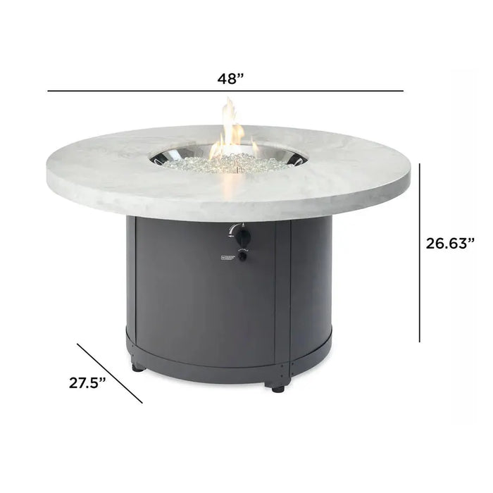 The Outdoor GreatRoom Company Beacon Round Gas Fire Pit Table - BC-20-MNB/BC-20-WO The Outdoor GreatRoom Company Dreamwood Living