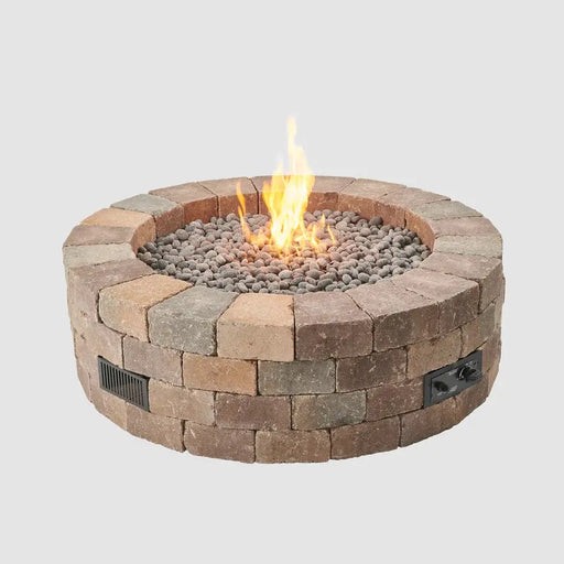 The Outdoor GreatRoom Company Bronson Block Round Gas Fire Pit Kit - BRON52-K The Outdoor GreatRoom Company Dreamwood Living