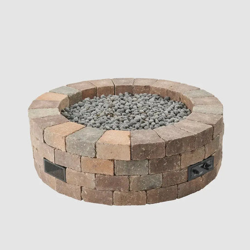 The Outdoor GreatRoom Company Bronson Block Round Gas Fire Pit Kit - BRON52-K The Outdoor GreatRoom Company Dreamwood Living