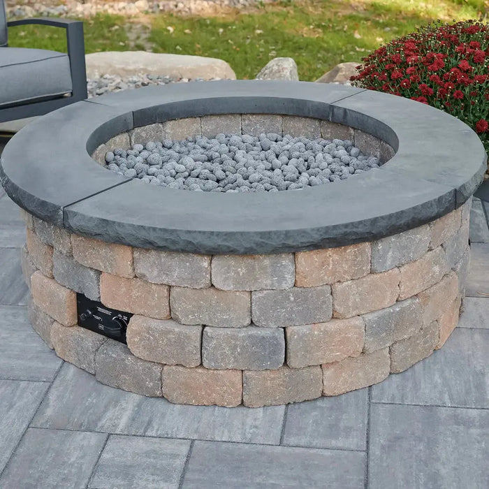 The Outdoor GreatRoom Company Bronson Block Round Gas Fire Pit Kit - BRON52-K The Outdoor GreatRoom Company Dreamwood Living
