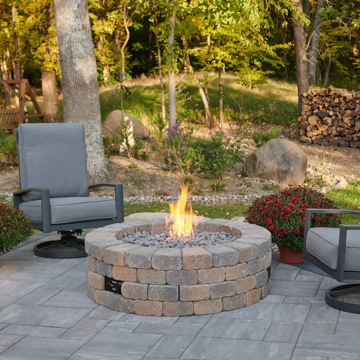 The Outdoor GreatRoom Company Bronson Block Round Gas Fire Pit Kit - BRON52-K The Outdoor GreatRoom Company Dreamwood Living