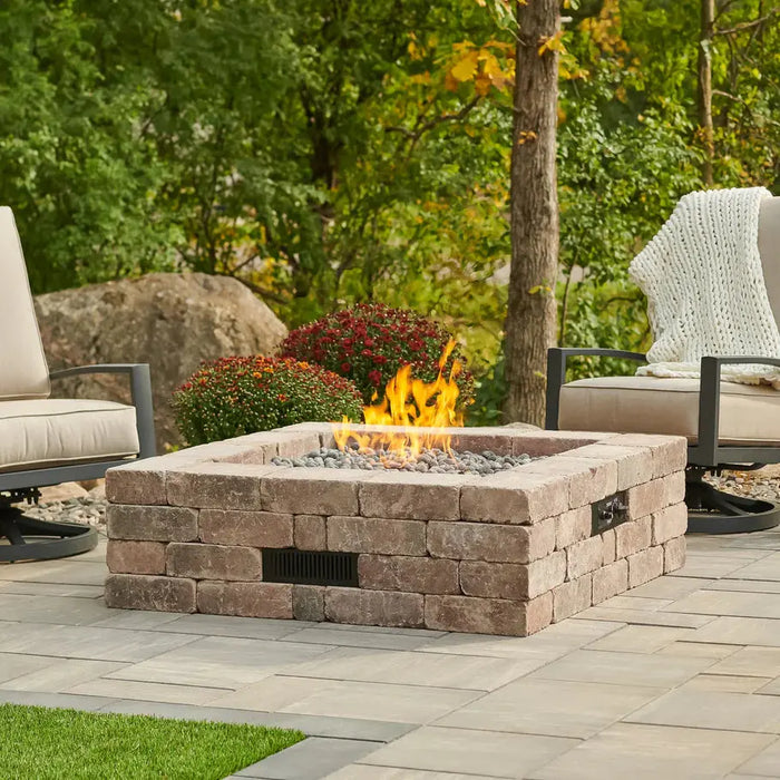 The Outdoor GreatRoom Company Bronson Block Square Gas Fire Pit Kit - BRON5151-K The Outdoor GreatRoom Company Dreamwood Living