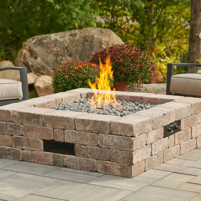 The Outdoor GreatRoom Company Bronson Block Square Gas Fire Pit Kit - BRON5151-K The Outdoor GreatRoom Company Dreamwood Living