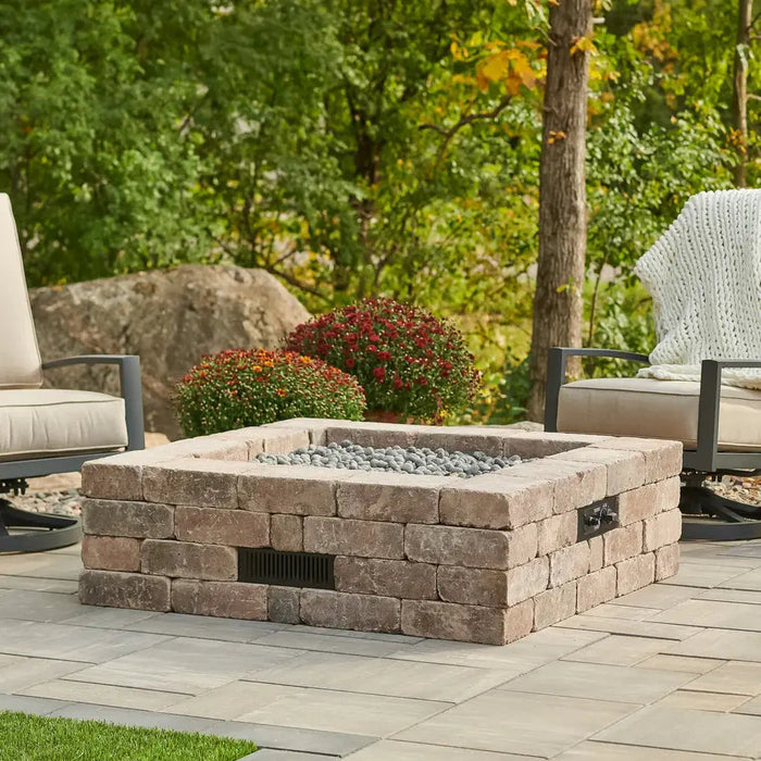 The Outdoor GreatRoom Company Bronson Block Square Gas Fire Pit Kit - BRON5151-K The Outdoor GreatRoom Company Dreamwood Living