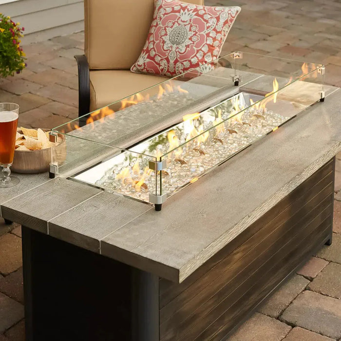 The Outdoor GreatRoom Company Cedar Ridge Linear Gas Fire Pit Table - CR-1242-K The Outdoor GreatRoom Company Dreamwood Living