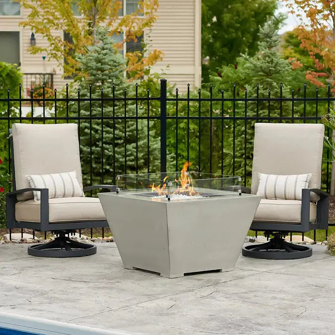 The Outdoor GreatRoom Company Cove Concrete Trapezoid Gas Fire Pit The Outdoor GreatRoom Company Dreamwood Living