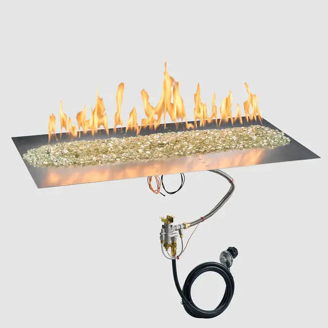 The Outdoor GreatRoom Company Crystal Fire Plus Linear Gas Burner Insert and Plate Kit The Outdoor GreatRoom Company Dreamwood Living