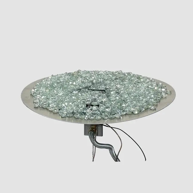 The Outdoor GreatRoom Company Crystal Fire Plus Round Gas Burner Insert and Plate Kit The Outdoor GreatRoom Company Dreamwood Living