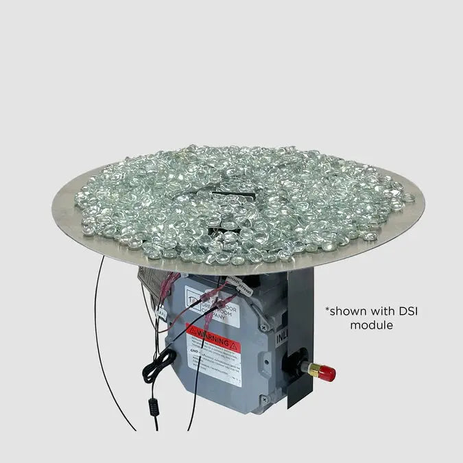 The Outdoor GreatRoom Company Crystal Fire Plus Round Gas Burner Insert and Plate Kit The Outdoor GreatRoom Company Dreamwood Living