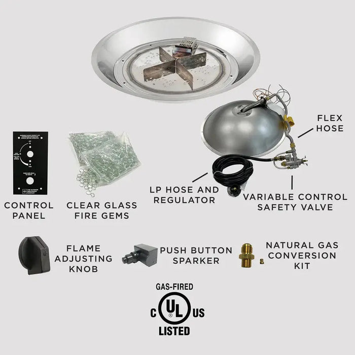 The Outdoor GreatRoom Crystal Fire Plus Round Gas Burner
