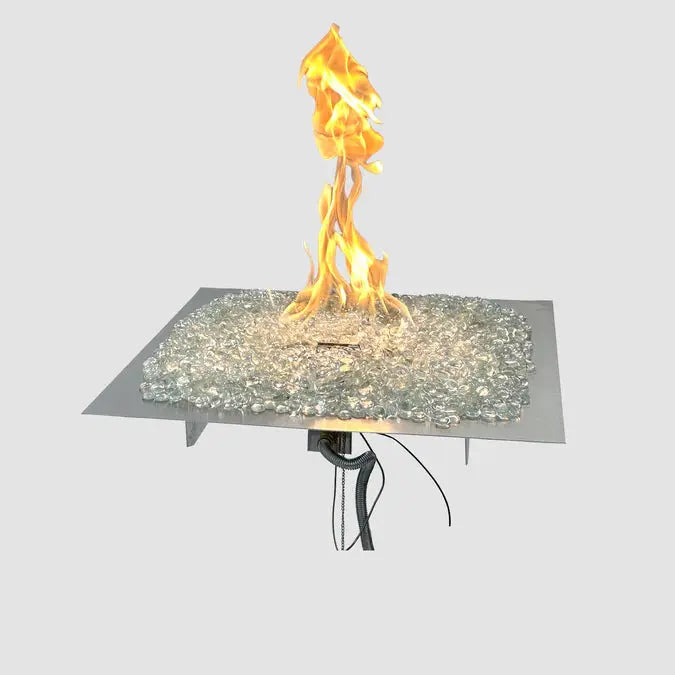 The Outdoor GreatRoom Company Crystal Fire Plus Square Gas Burner Insert and Plate Kit The Outdoor GreatRoom Company Dreamwood Living