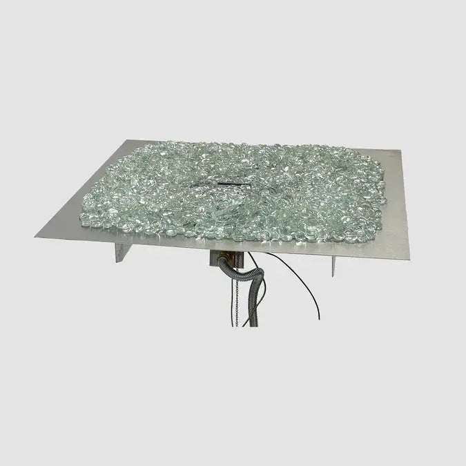 The Outdoor GreatRoom Company Crystal Fire Plus Square Gas Burner Insert and Plate Kit The Outdoor GreatRoom Company Dreamwood Living