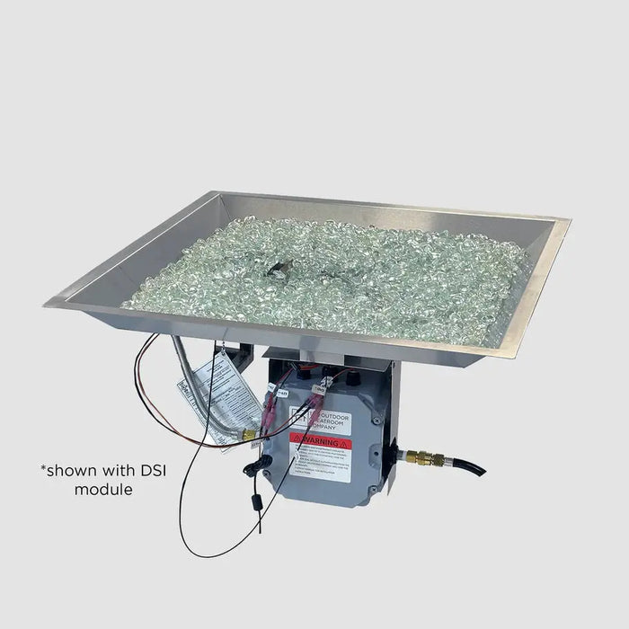 The Outdoor GreatRoom Company Crystal Fire Plus Square Gas Burner
