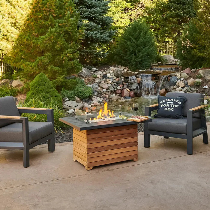 The Outdoor GreatRoom Company Darien Rectangular Gas Fire Pit Table 42" The Outdoor GreatRoom Company Dreamwood Living