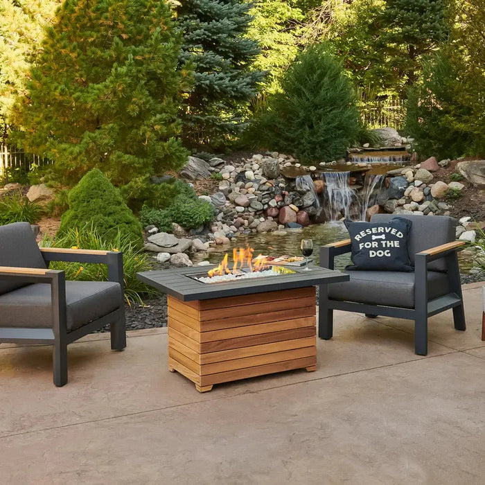 The Outdoor GreatRoom Company Darien Rectangular Gas Fire Pit Table 42" The Outdoor GreatRoom Company Dreamwood Living