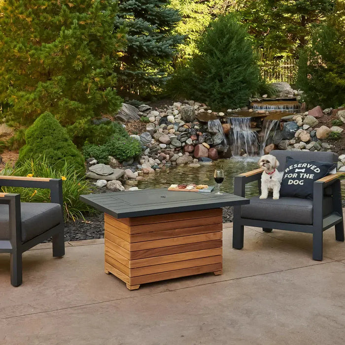 The Outdoor GreatRoom Company Darien Rectangular Gas Fire Pit Table 42" The Outdoor GreatRoom Company Dreamwood Living