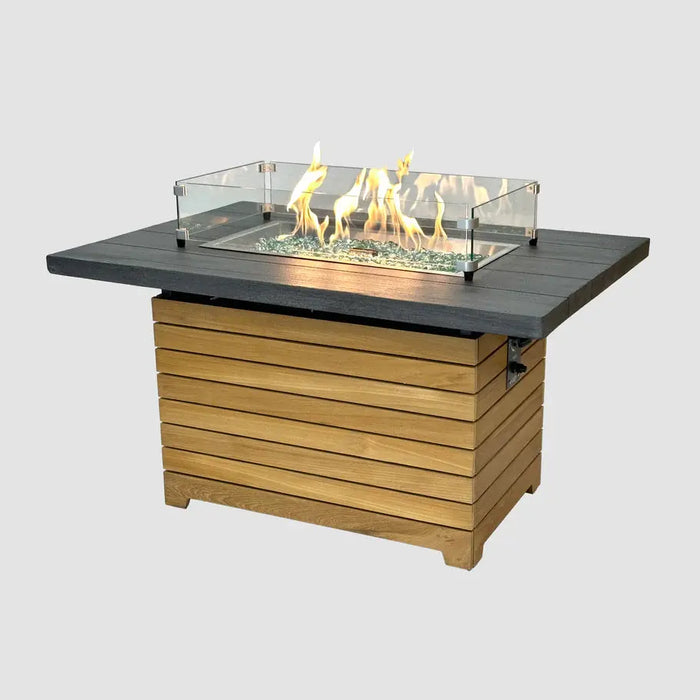 The Outdoor GreatRoom Company Darien Rectangular Gas Fire Pit Table 42" The Outdoor GreatRoom Company Dreamwood Living