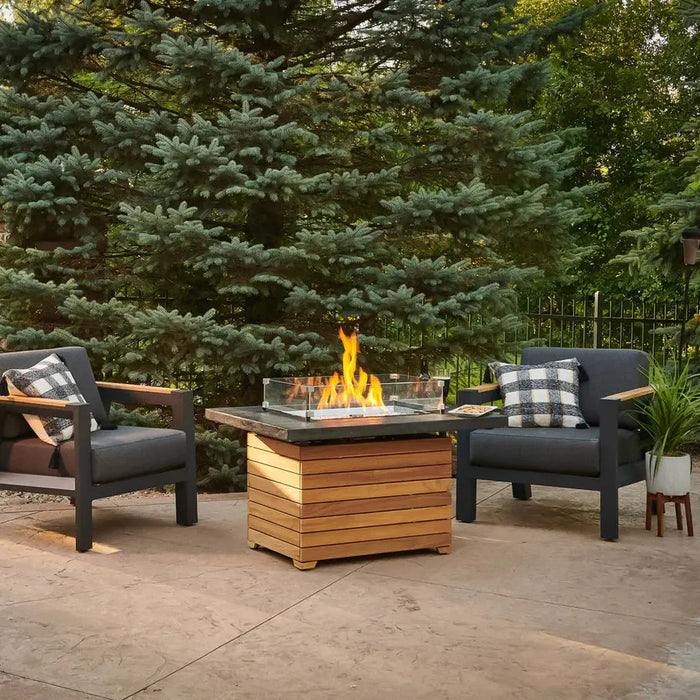 The Outdoor GreatRoom Company Darien Rectangular Gas Fire Pit Table 42" The Outdoor GreatRoom Company Dreamwood Living