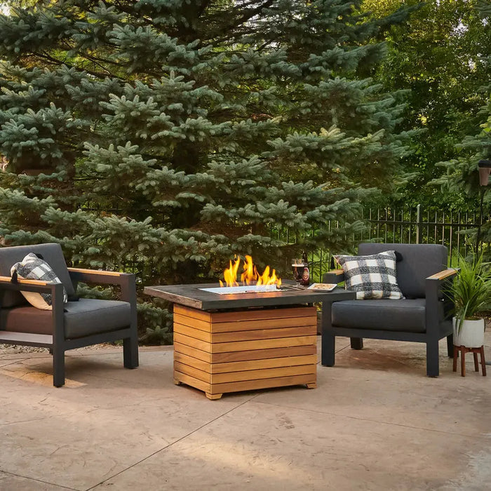 The Outdoor GreatRoom Company Darien Rectangular Gas Fire Pit Table 42" The Outdoor GreatRoom Company Dreamwood Living