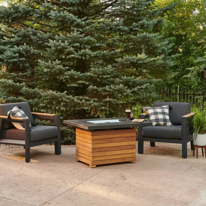 The Outdoor GreatRoom Company Darien Rectangular Gas Fire Pit Table 42" The Outdoor GreatRoom Company Dreamwood Living