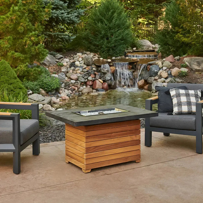The Outdoor GreatRoom Company Darien Rectangular Gas Fire Pit Table 42" The Outdoor GreatRoom Company Dreamwood Living