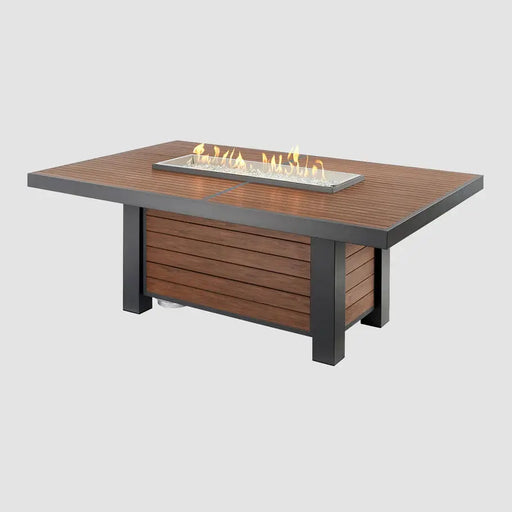 The Outdoor GreatRoom Company Kenwood Linear Dining Height Umber Brown Gas Fire Pit Table - KW-1242-K The Outdoor GreatRoom Company Dreamwood Living