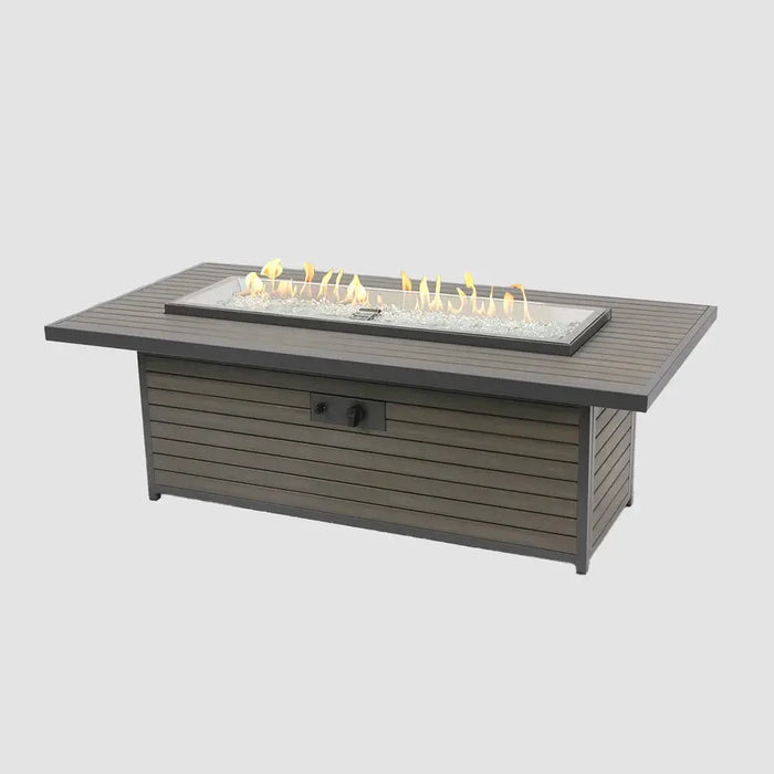 The Outdoor GreatRoom Company Kenwood and Brooks Linear Chat Height Gas Fire Pit Table The Outdoor GreatRoom Company Dreamwood Living
