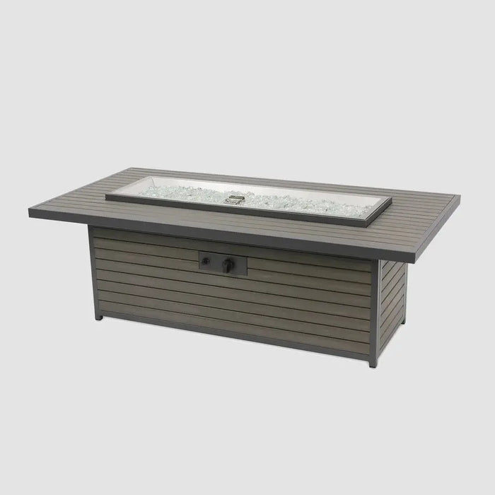 The Outdoor GreatRoom Company Kenwood and Brooks Linear Chat Height Gas Fire Pit Table The Outdoor GreatRoom Company Dreamwood Living