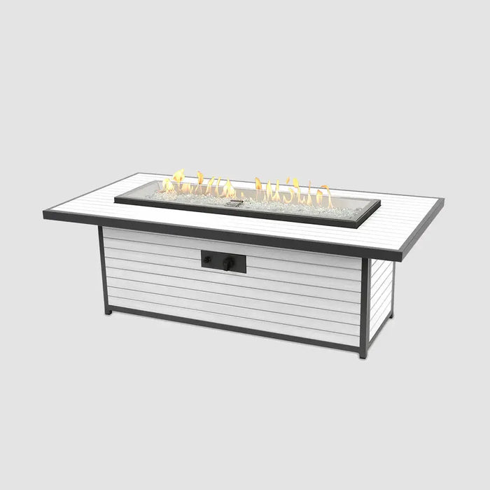 The Outdoor GreatRoom Company Kenwood and Brooks Linear Chat Height Gas Fire Pit Table The Outdoor GreatRoom Company Dreamwood Living
