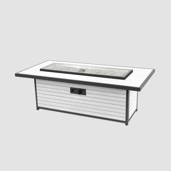 The Outdoor GreatRoom Company Kenwood and Brooks Linear Chat Height Gas Fire Pit Table The Outdoor GreatRoom Company Dreamwood Living