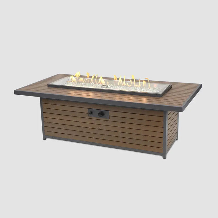 The Outdoor GreatRoom Company Kenwood and Brooks Linear Chat Height Gas Fire Pit Table The Outdoor GreatRoom Company Dreamwood Living