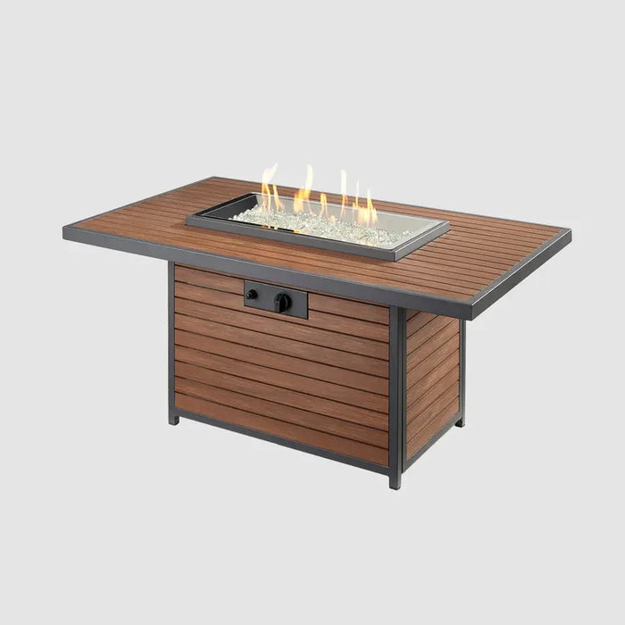 The Outdoor GreatRoom Company Kenwood and Brooks Rectangular Chat Height Gas Fire Pit Table The Outdoor GreatRoom Company Dreamwood Living