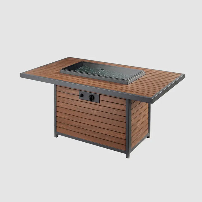 The Outdoor GreatRoom Company Kenwood and Brooks Rectangular Chat Height Gas Fire Pit Table The Outdoor GreatRoom Company Dreamwood Living