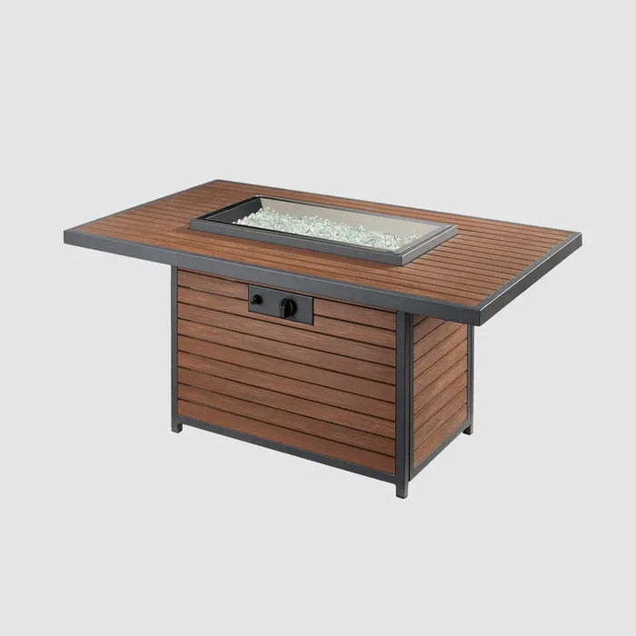 The Outdoor GreatRoom Company Kenwood and Brooks Rectangular Chat Height Gas Fire Pit Table The Outdoor GreatRoom Company Dreamwood Living